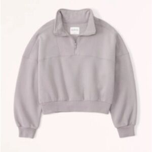 Abercrombie & Fitch Gray Quarter-Zip Sweatshirt